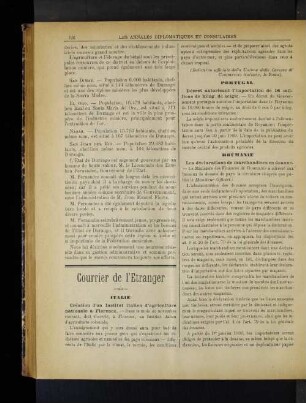 Courrier de l'Etranger.