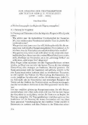 Zur Analyse der Textrezeption : an Texten von J. H. Pestalozzi (1797 - 1803 - 1823)