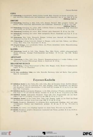 Fayence-Kacheln (Nr. 287-301)