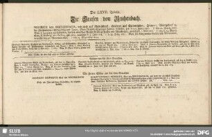 Die LXVII. Tabelle