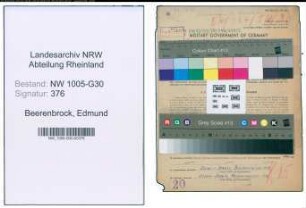 Entnazifizierung Edmund Beerenbrock , geb. 16.11.1901 (Autovermieter)