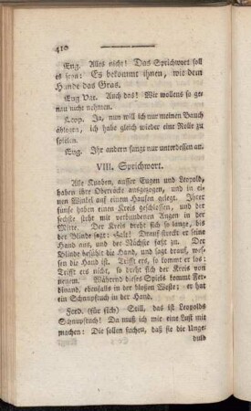 VIII. Sprichwort.