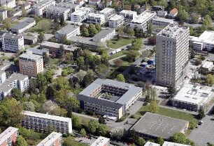 Atriumgebäude der Hochschule Darmstadt; Darmstadt, Schöfferstraße 1