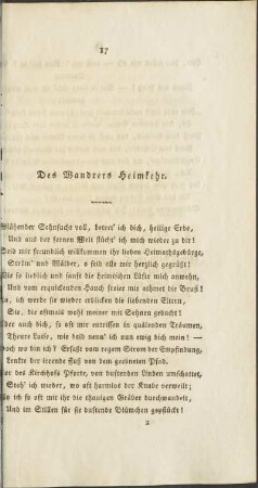 Des Wandrer Heimkehr