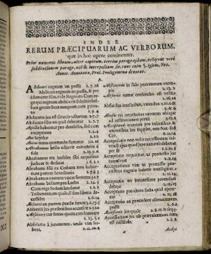 Index Rerum Præcipuarum Ac Verborum [...]