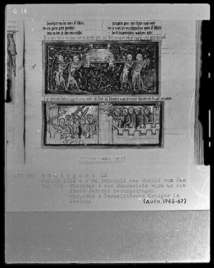 Weltchronik - Bruder Philipp — ---, Folio 1recto-256recto---, Folio 1recto-256rectoTextseite mit zwei Miniaturen, Folio 129recto