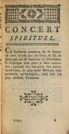 Les spectacles de Paris, ou calendrier historique & chronologique des théâtres, 39. 1790