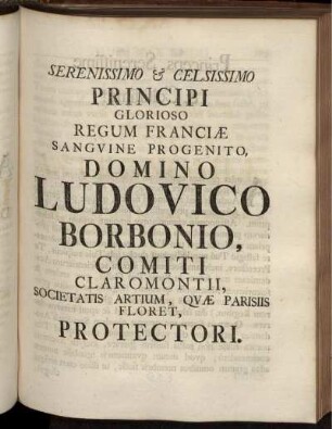 Serenissimo & Celissimo Principi Glorioso