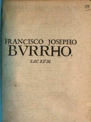 Francisco Josepho Burrho Sacrum