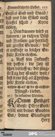 Pfingst-Lieder.