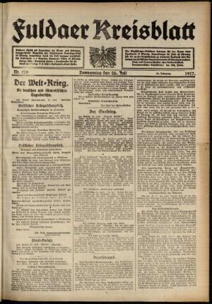 Ausgabe vom Donnerstag, den 26. Juli 1917.