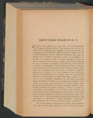 Martín Fierro juzgado en el 72
