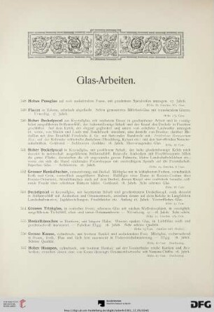 Glas-Arbeiten (Nr. 548-581)