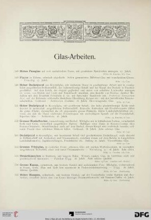 Glas-Arbeiten (Nr. 548-581)