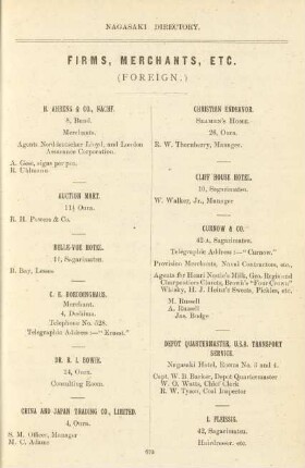 Firms, merchants, etc.