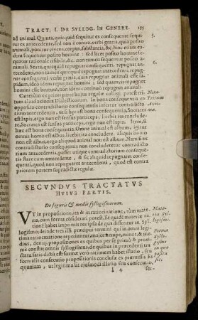 Secundus Tractatus Huius Partis. De figuris & modis syllogismorum.