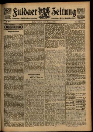 Dritte Ausgabe vom Samstag, den 03. Dezember 1904.