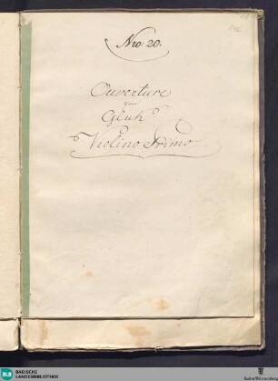 Iphigénie en Aulide. Excerpts - Don Mus.Ms.S.B.3 Nr.20 : orch; WotG 1A.40/107