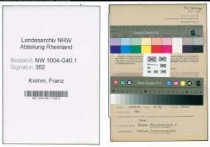 Entnazifizierung Franz Krohm , geb. 05.07.1902 (Hilfsbeamter)