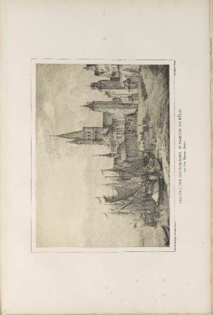 Illustration: Ansicht der Abteikirche St. Martin zu Köln, von der Rhein-Seite.