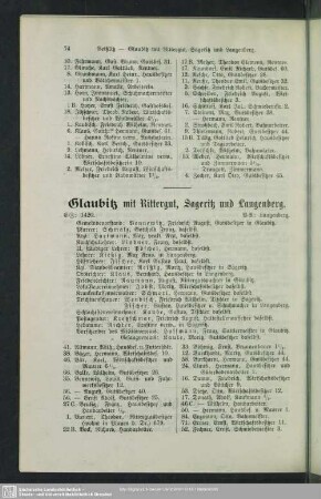 Glaubitz mit Rittergut, Sageritz und Langenberg