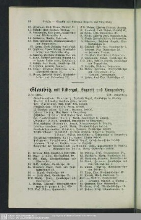 Glaubitz mit Rittergut, Sageritz und Langenberg