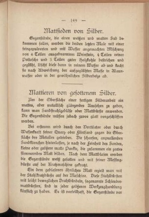 Mattsieden von Silber.