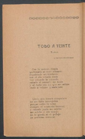 Todo a veinte : Tango