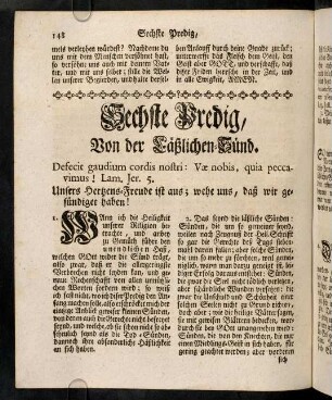 148-163, Sechste Predig von der laeßlichen Suend