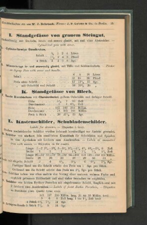 K. Standgefässe von Blech.