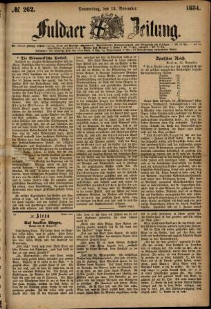 Ausgabe vom Donnerstag, den 13. November 1884.