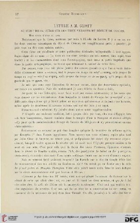 6: Lettre à M. Groff : au sujet de sa thèse sur les deux versions du décret de Canope