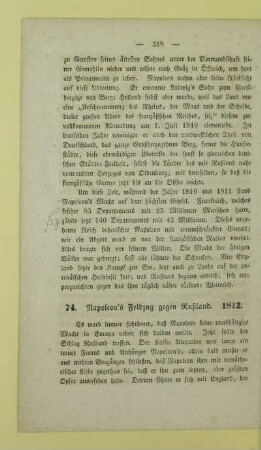 74. Napoleon's Feldzug gegen Rußland. 1812
