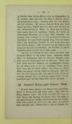 74. Napoleon's Feldzug gegen Rußland. 1812