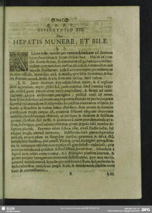 Dissertatio XVII. De Hepatis Munere, Et Bile