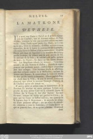 La Matrone D'Ephese.