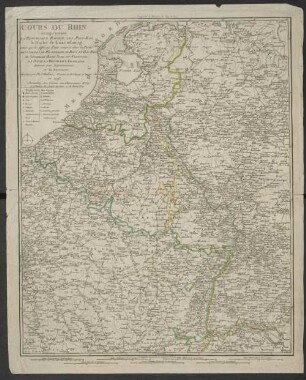 Cours Du Rhin : comprenant La Republique Batave, Les Pays-Bas, le Duché de Luxembourg, ainsi que les differens Etats compris dans la Partie Des Cercles De Westphalie, Du Haut Et Bas Rhin, De Souabe, De Basse Saxe Et Franconie, La Suisse, La Republique Française Divisée par Départements et la Rauracie
