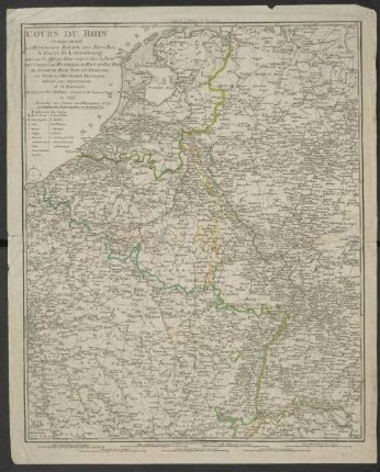 Cours Du Rhin : comprenant La Republique Batave, Les Pays-Bas, le Duché de Luxembourg, ainsi que les differens Etats compris dans la Partie Des Cercles De Westphalie, Du Haut Et Bas Rhin, De Souabe, De Basse Saxe Et Franconie, La Suisse, La Republique Française Divisée par Départements et la Rauracie