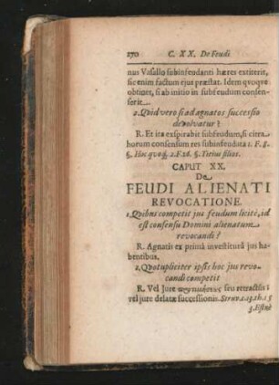 Caput XX. De Feudi Alienati Revocatione.