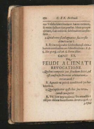 Caput XX. De Feudi Alienati Revocatione.