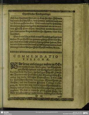 Lebenslauf : Commendatio Personae