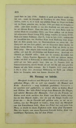 195. Warnung vor Aufruhr