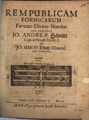 Rempublicam Formicarum Favente Divino Numine