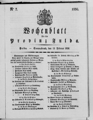 Nr. 7, Ausgabe vom 13. Februar 1836