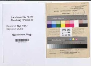 Entnazifizierung Hugo Neukirchen , geb. 07.08.1907 (Angestellter)