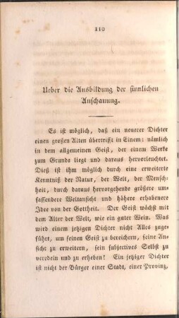 Ueber die Ausbildung der sinnlichen Anschauung.