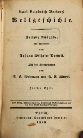 Karl Friedrich Becker's Weltgeschichte. 5