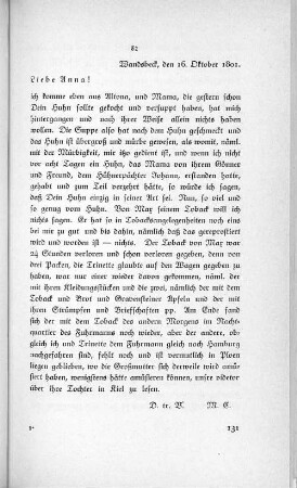 82 Wandsbeck, den 16. Oktober 1801.