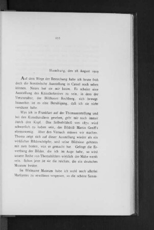 Hamburg, den 28. August 1909