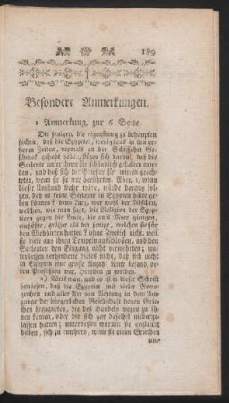Besondere Anmerkungen.